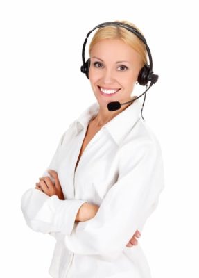 customer service rep with headset