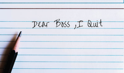 handwritten i quit note