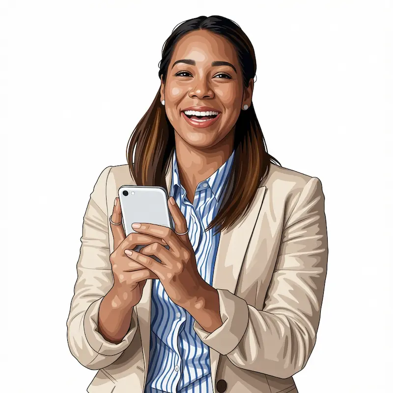 how-to-wow-your-home-service-customers very satisfied female customer smiles while using mobile phone