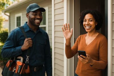 ecstatic plumbing customer shares positive review after technician departs