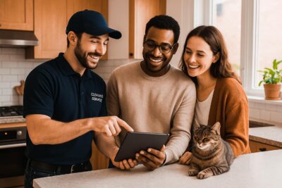 review additional service options in the home with customer