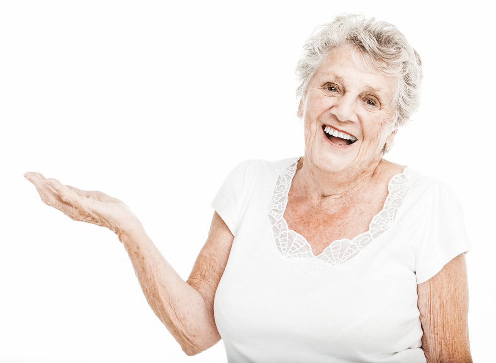 senior home services customer shows home
