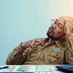 exhausted solopreneur sits contemplating future plan